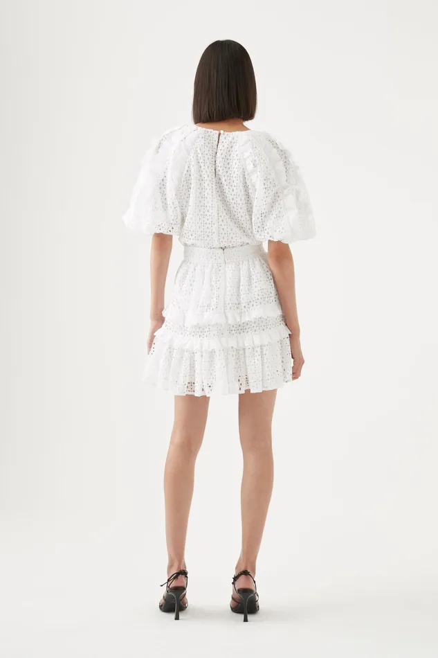 Aje Lita Broderie Mini Skirt Ivory Women Skirts