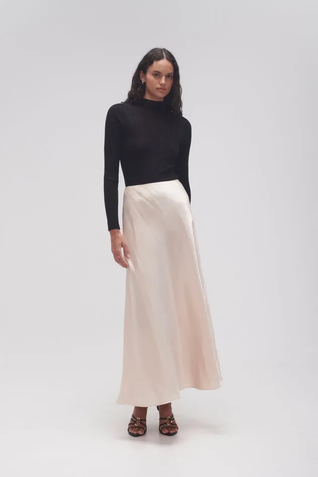 Aje Moonglade Bias Maxi Skirt Coconut Cream Women Skirts