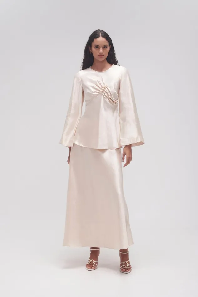 Aje Moonglade Pierced Top Coconut Cream Women Tops
