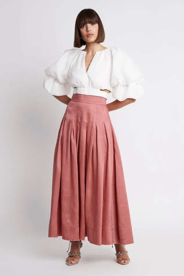 Aje Nova Midi Skirt Dusty Rose Women Skirts