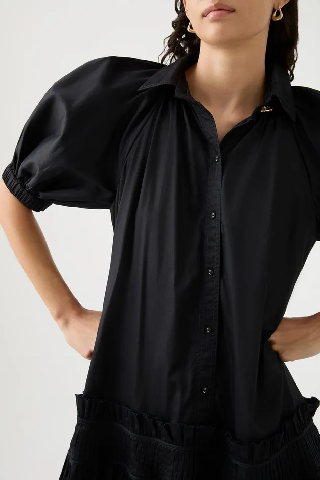 Aje Novella Midi Smock Dress Black Women Dresses