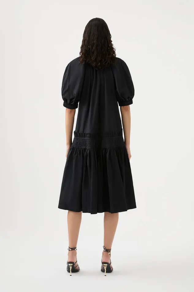Aje Novella Midi Smock Dress Black Women Dresses