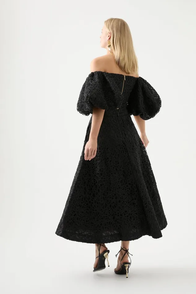 Aje Patina Lace Midi Skirt Black Women Skirts