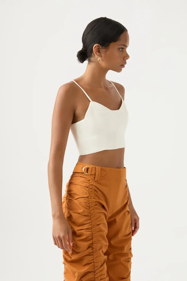 Aje Rowena Panelled Bralette Ivory Women Tops