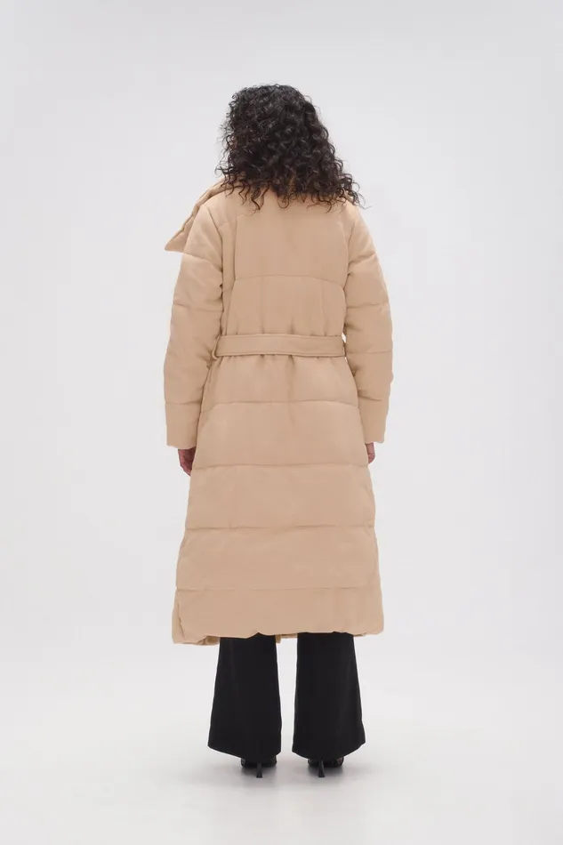 Aje Skyline Wool Puffer Coat Taupe Grey Women Blazers Jackets and Coats