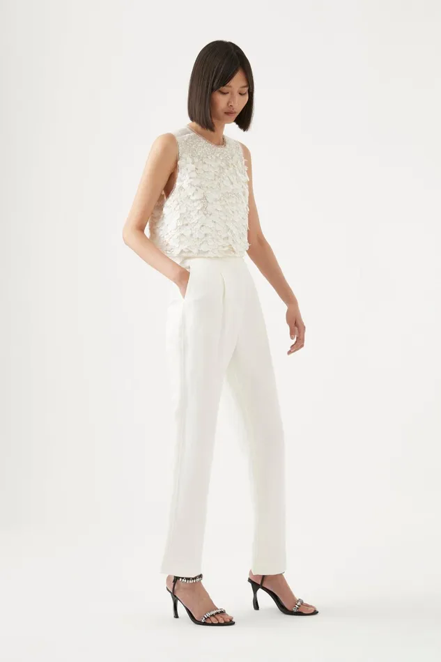 Aje Tate Straight Leg Pant Ivory Women Pants