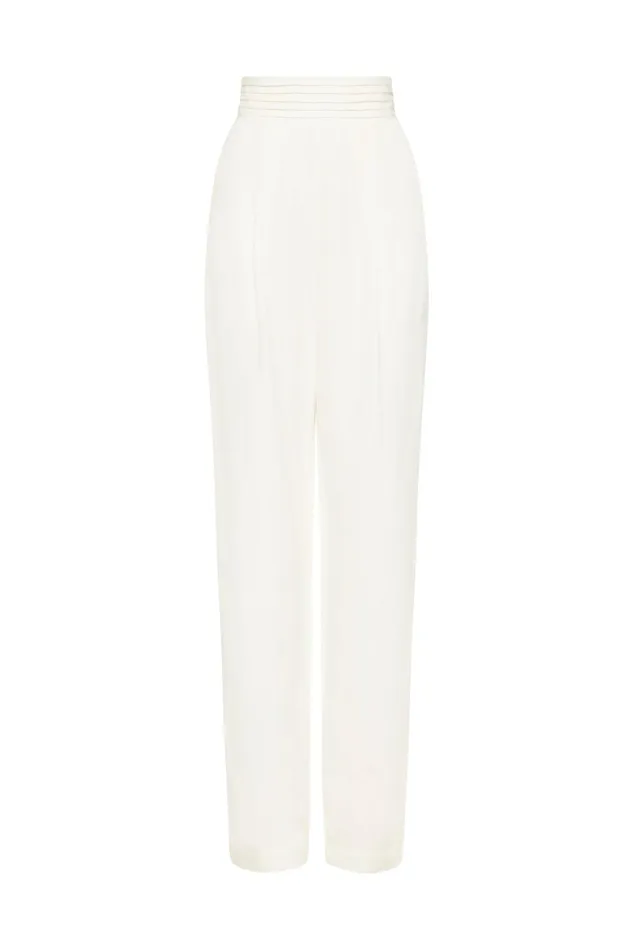 Aje Tate Straight Leg Pant Ivory Women Pants