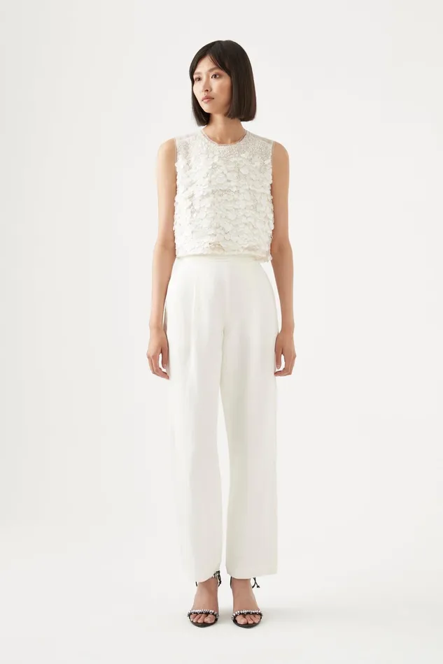 Aje Tate Straight Leg Pant Ivory Women Pants