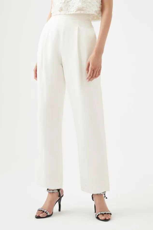 Aje Tate Straight Leg Pant Ivory Women Pants