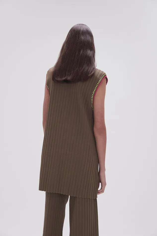 Aje Tazia Crochet Edge Mini Dress Deep Olive Women Dresses