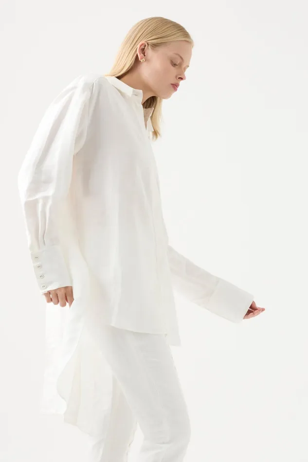 Aje Virtuous LaceUp Longline Shirt Ivoryblack Women Tops