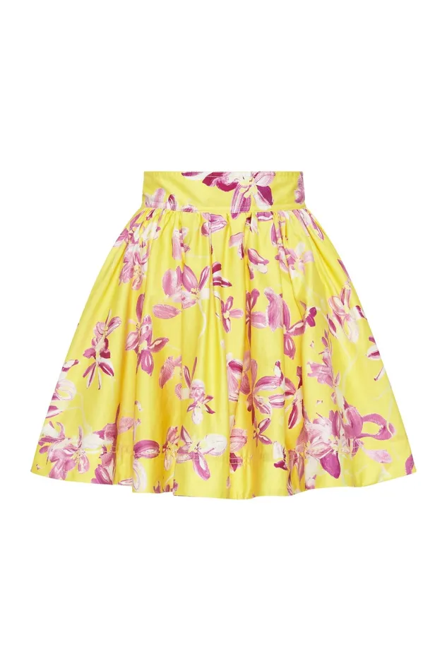 Aje Wildflower Mini Skirt Sunshine Fuchsia Floral Women Skirts