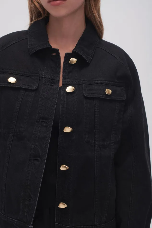 Aje Willa Denim Jacket Black Women Blazers Jackets and Coats