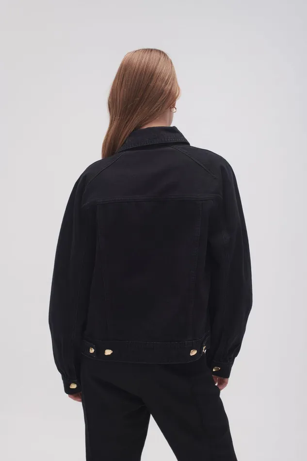 Aje Willa Denim Jacket Black Women Blazers Jackets and Coats