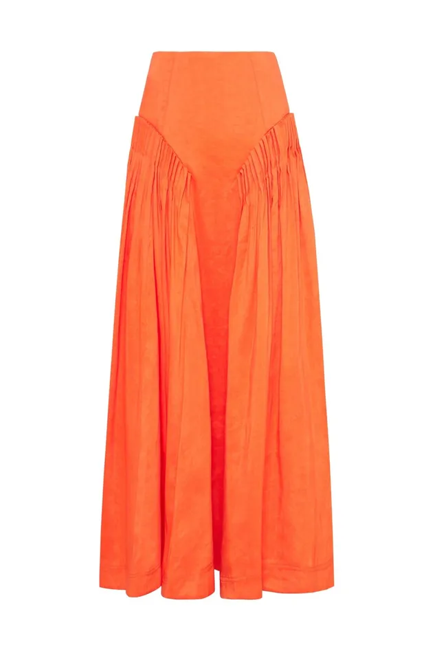 Aje Yves Midi Skirt Orange Women Skirts