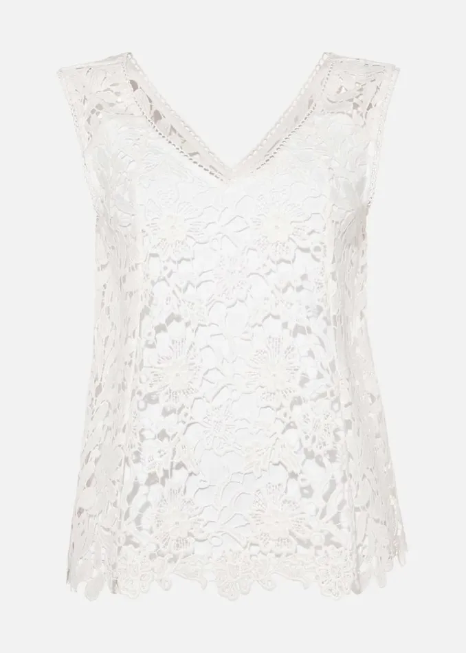 Aleah Lace Blouse White Women Phase Eight Knitwear