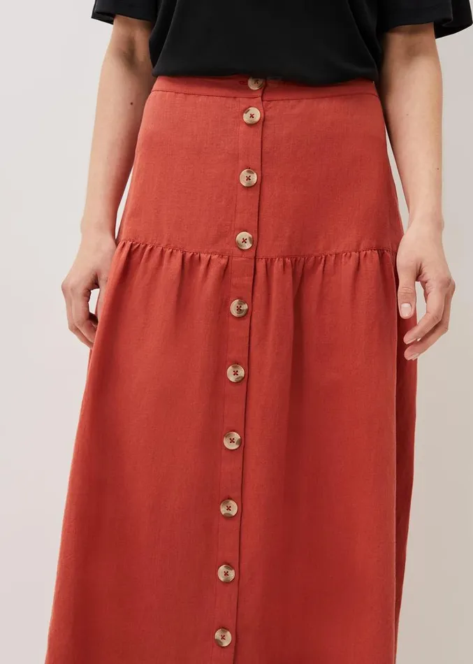 Alessia Linen Maxi Skirt Terracotta Women Phase Eight Skirts