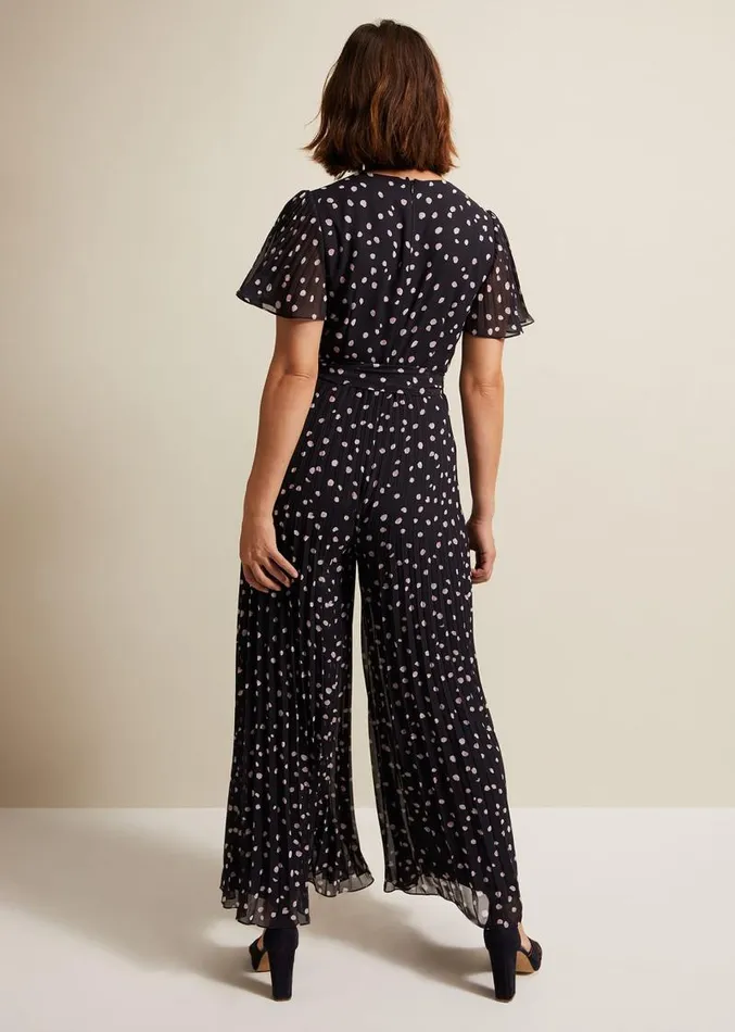 Alexandra Spot Pleat Jumpsuit Multicoloured Women Phase Eight Dresses
