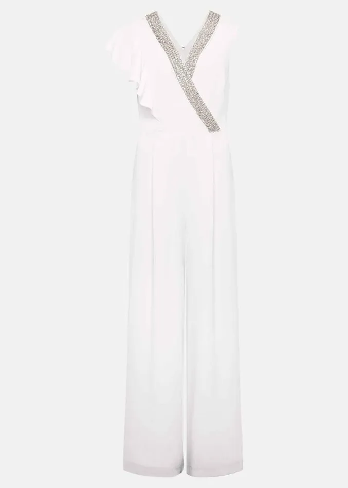 Alexis White Beaded Jumpsuit White Women Phase Eight Dresses