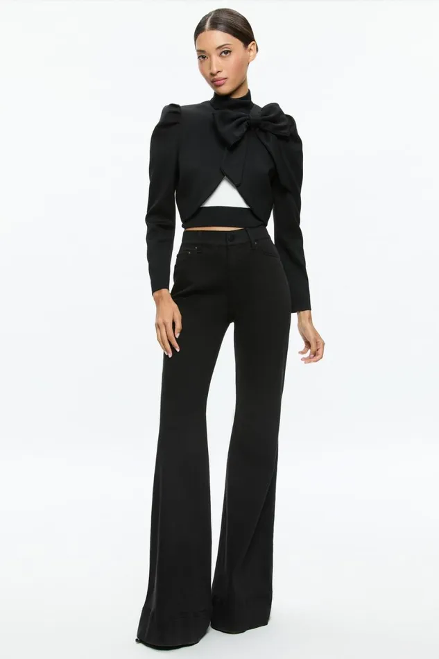 Alice Olivia Addison Bow Jacket Blackblack Women Outerwear