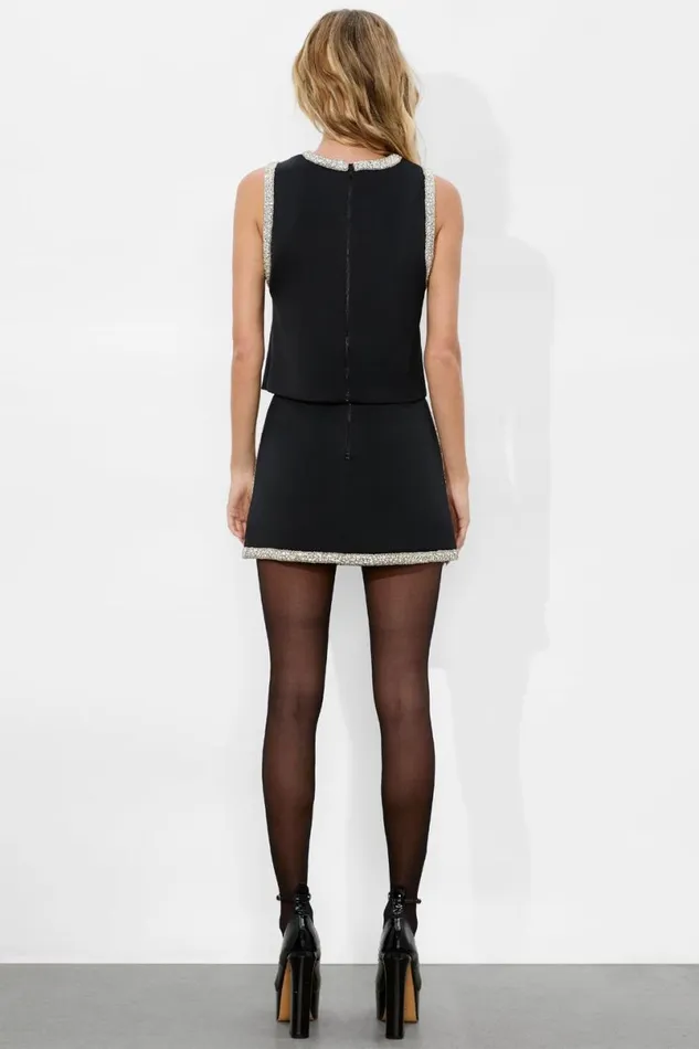Alice Olivia Amal Embellished Tank Black Women Tops