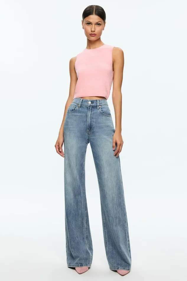 Alice Olivia Amity Tank Rose Quartz Women Tops