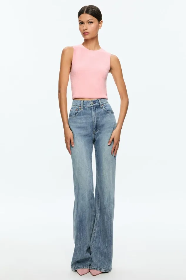Alice Olivia Amity Tank Rose Quartz Women Tops
