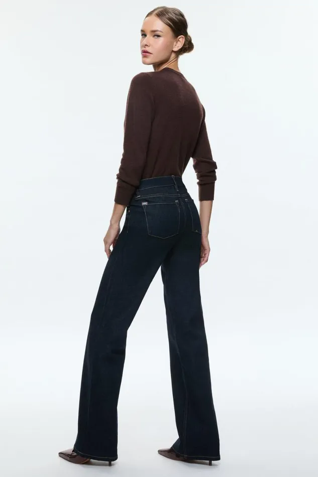 Alice Olivia Bodie Low Rise Jean Dark Rinse Women Pants