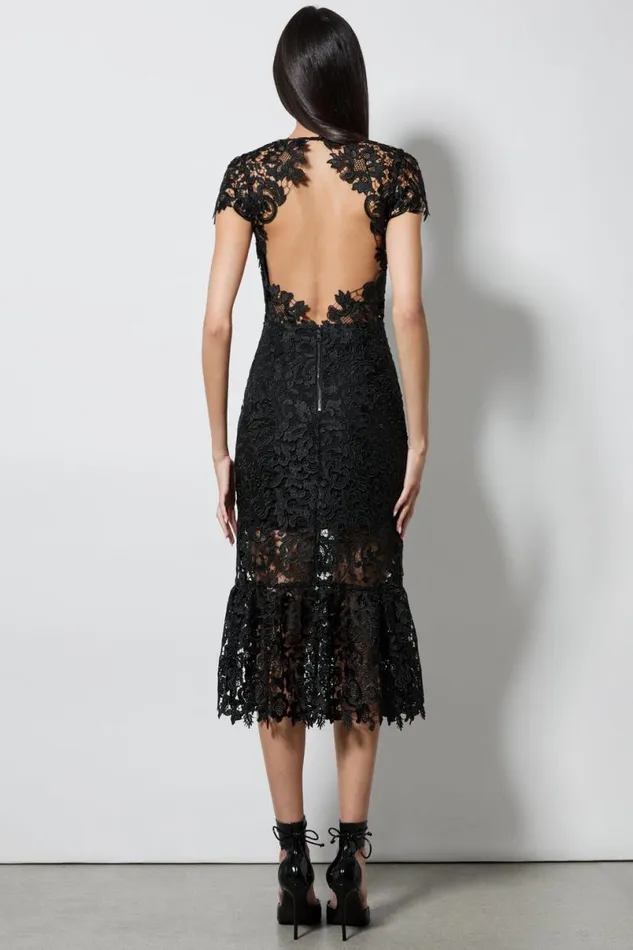 Alice Olivia Clover Open Back Dress Black Women Dresses