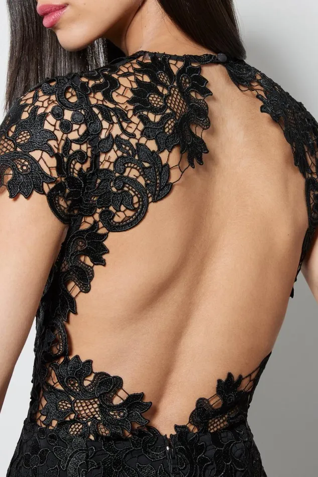 Alice Olivia Clover Open Back Dress Black Women Dresses