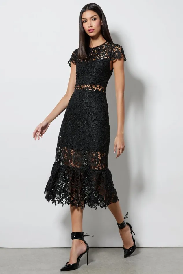 Alice Olivia Clover Open Back Dress Black Women Dresses