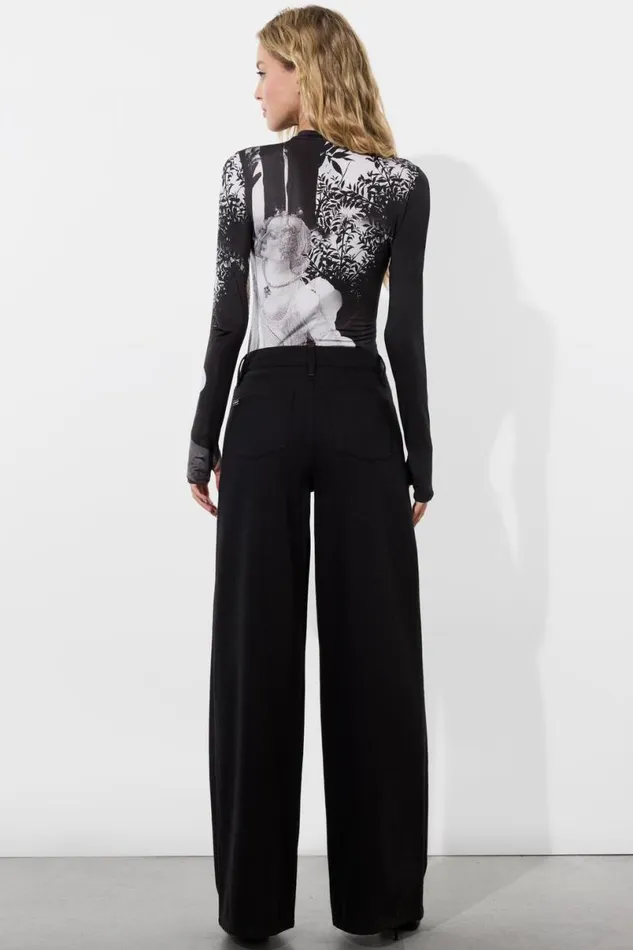 Alice Olivia Delaina Mock Neck Top Renaissance Fresco Women Tops