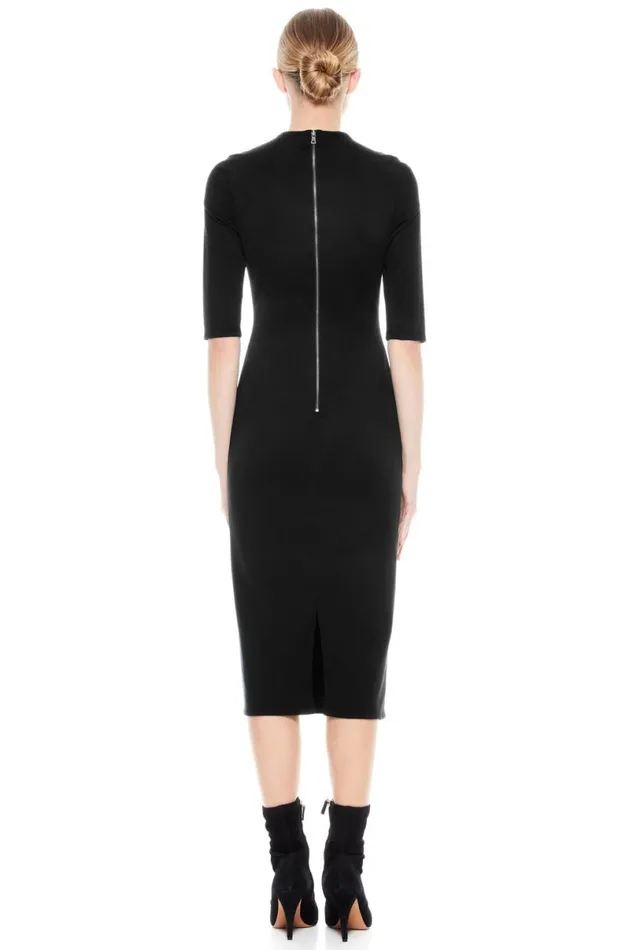 Alice Olivia Delora Midi Dress Black Women Dresses