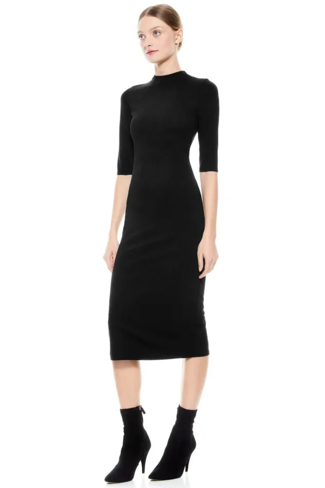 Alice Olivia Delora Midi Dress Black Women Dresses