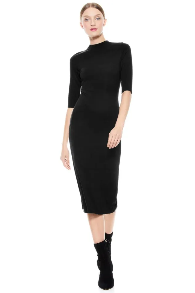Alice Olivia Delora Midi Dress Black Women Dresses