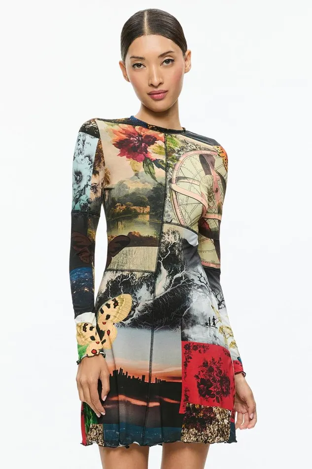 Alice Olivia Delora Mini Dress Eco Fusion Women Dresses