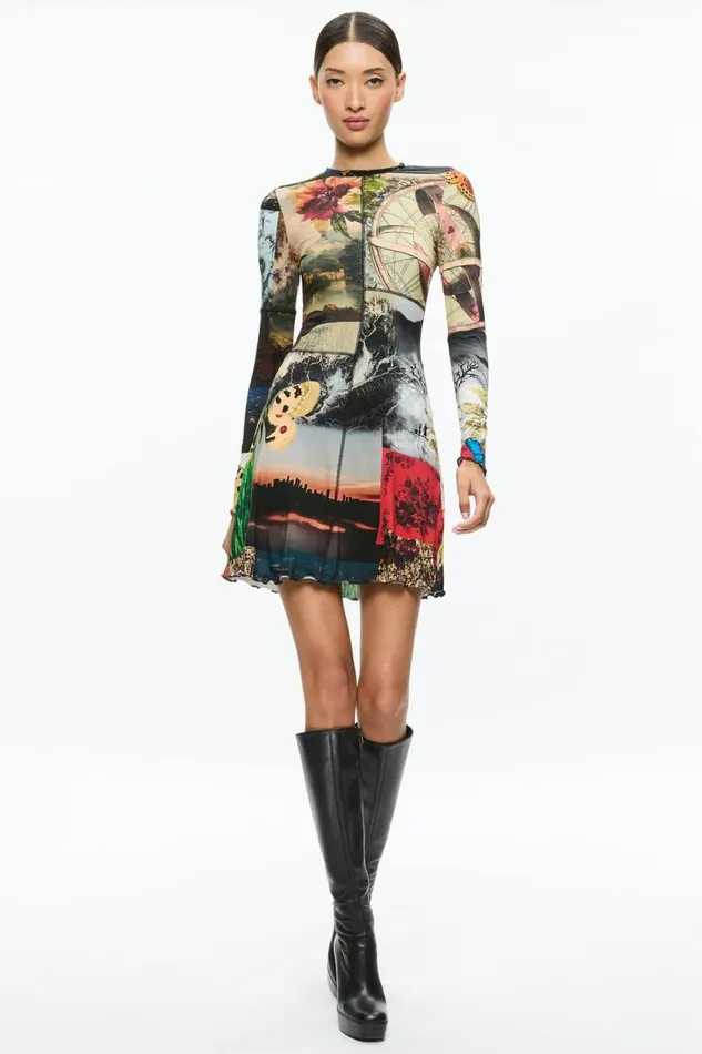 Alice Olivia Delora Mini Dress Eco Fusion Women Dresses