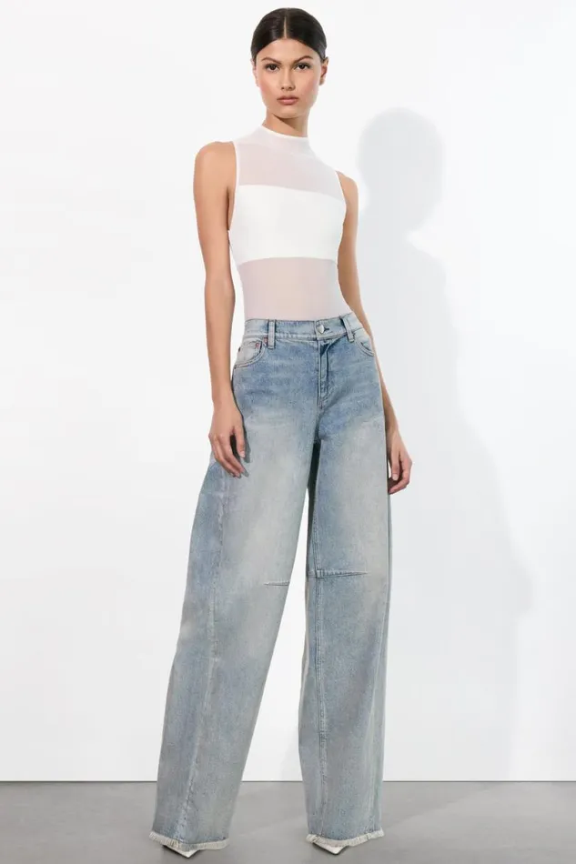 Alice Olivia Driggs Balloon Jean Sierra Light Blue Women Pants