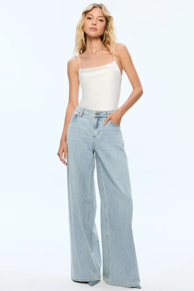 Alice Olivia Harmon Bodysuit Off White Women Tops