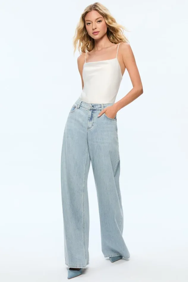 Alice Olivia Harmon Bodysuit Off White Women Tops
