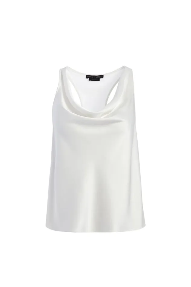 Alice Olivia Harmon Racerback Tank Off White Women Tops