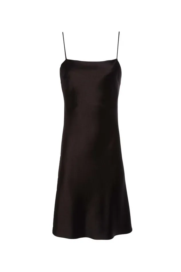 Alice Olivia Harmony Mini Slip Dress Black Women Dresses