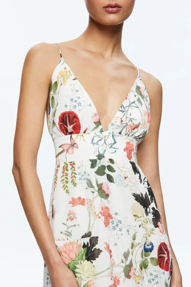 Alice Olivia Karolina Paneled Halter Maxi Dress Blush Kiss Vanilla Women Dresses