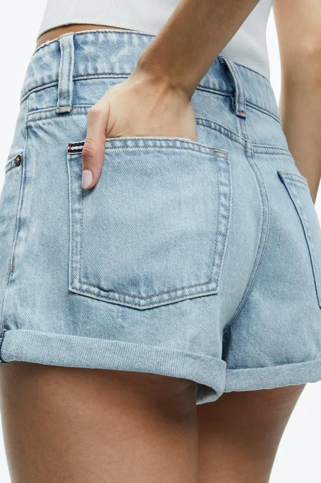 Alice Olivia Maggie Mid Rise Vintage Shorts Rockstar Blue Women Shorts