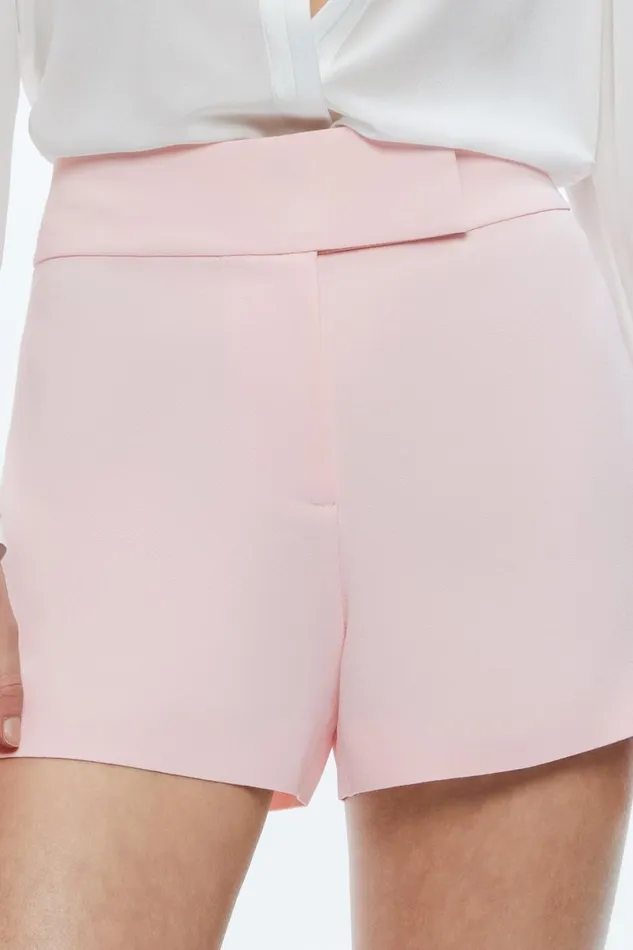 Alice Olivia Mara Crossover Waistband Clean Short Pink Lace Women Shorts