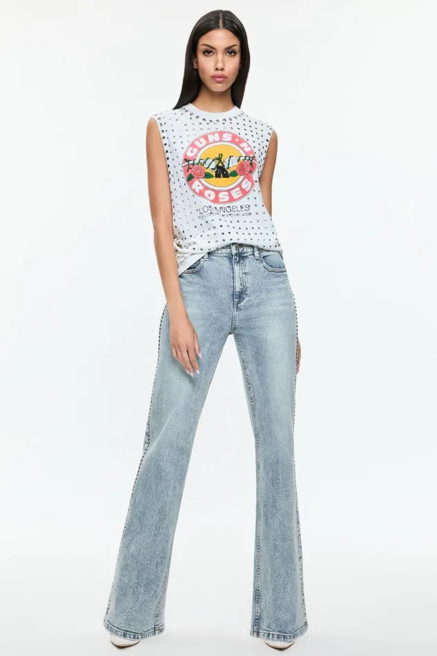 Alice Olivia Micah Muscle Tank Off Whitemulti Women Tops