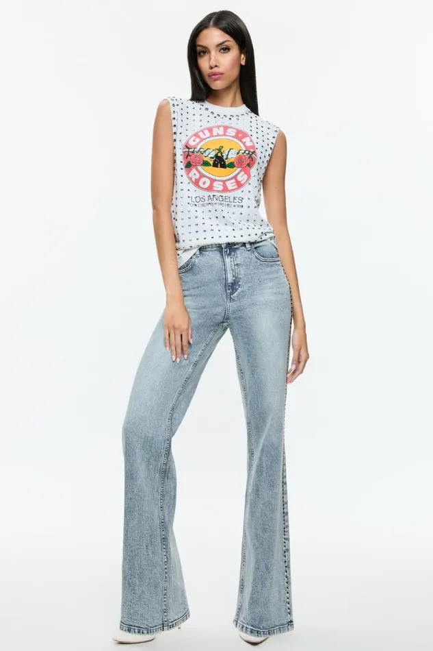 Alice Olivia Micah Muscle Tank Off Whitemulti Women Tops