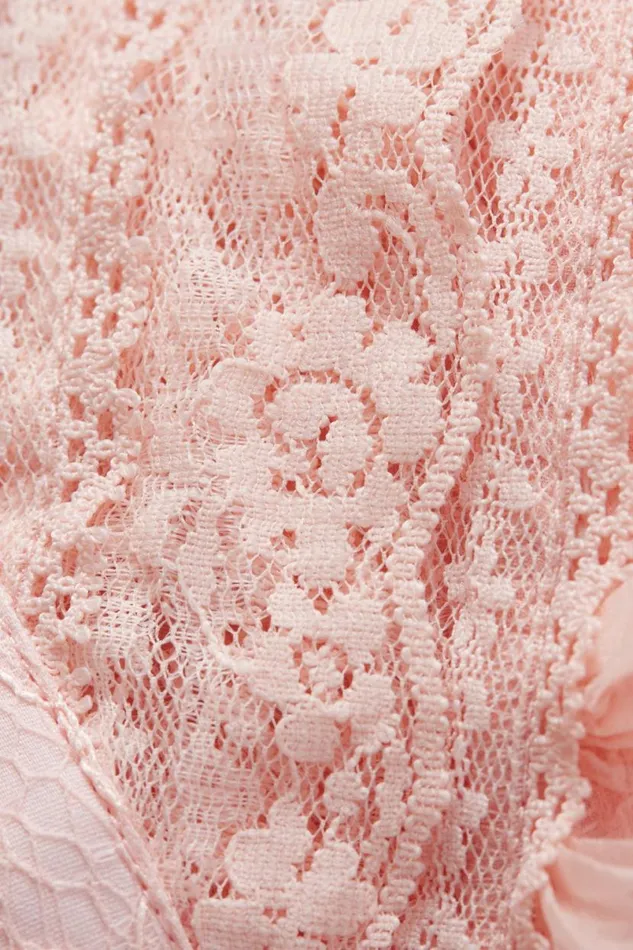 Alice Olivia Rheba Lace Blouse Pearl Blush Women Tops