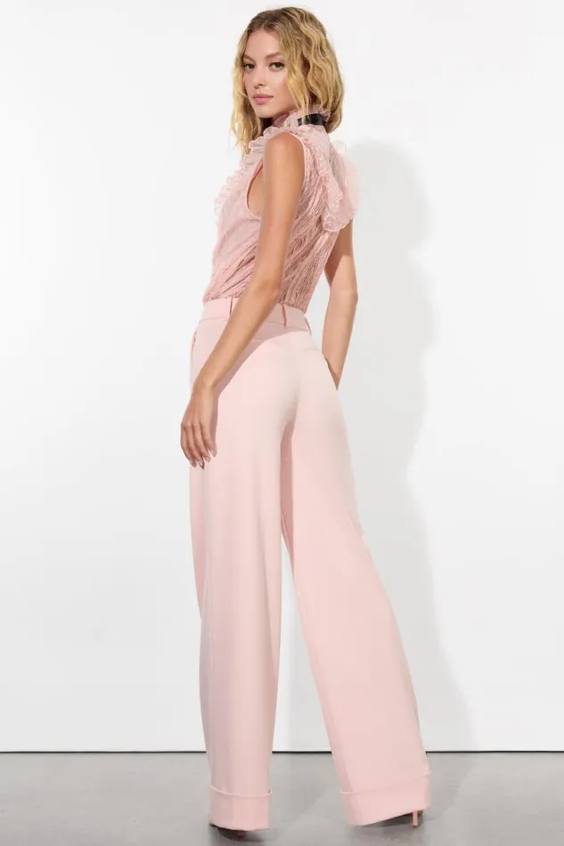 Alice Olivia Rheba Lace Blouse Pearl Blush Women Tops