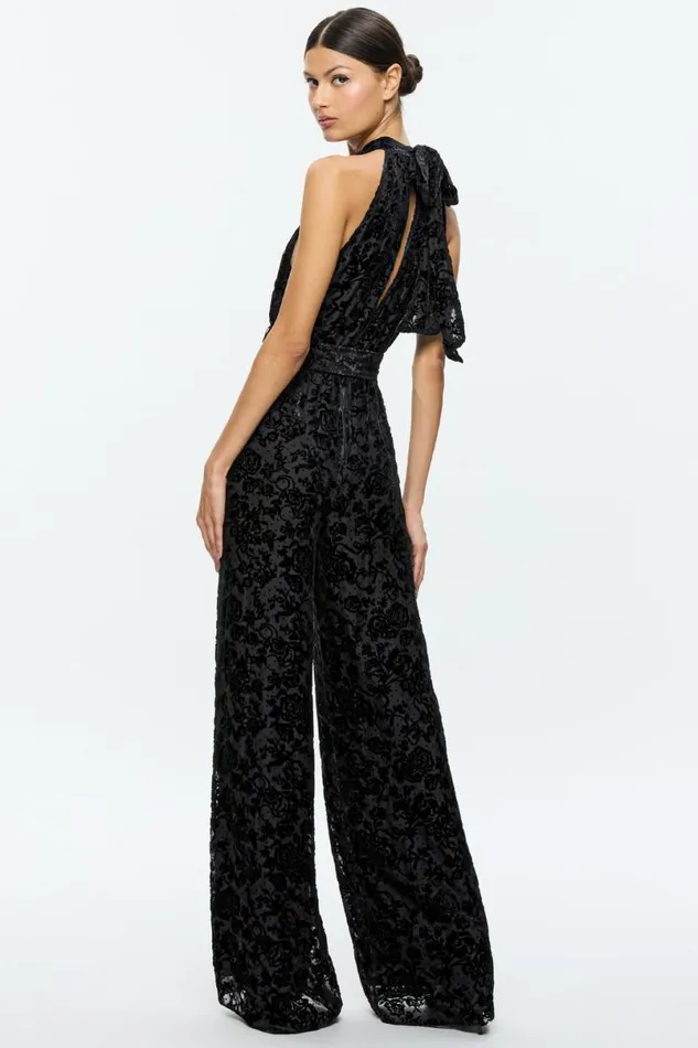 Alice Olivia Thelma Jumpsuit Romance Black Women Jumpsuits